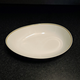 Mosa Schaal 30 cm x 21,5 cm x H 6 cm – Ei Vormig – Goud Randje
