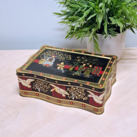 Oosters Koekblik / Koektrommel - Zwart / Rood