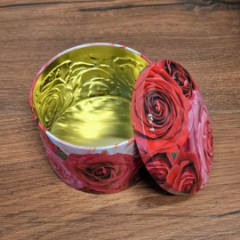 Blik - Roze Rozen Blikje - Reliëf
