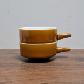 Vintage Soepkom Okergeel  2 stuks