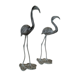 Set van 2 Flamingo's van metaal - Decoratief