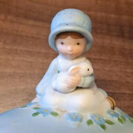 Vintage Opberg Ei - Holly Hobbie Pasen-thema - Snuisterijendoosje
