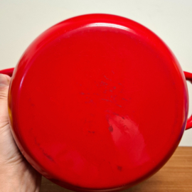 Rood Emaïlle Pan met Deksel