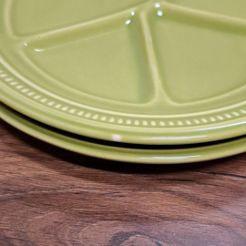 Vintage Fondueborden 2 stuks - Groen