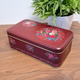 Blik - Bordeaux Rood - Bloemen