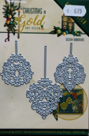 Cutting Die - Snijmal - Amy Design - Christmas in Gold - Golden Ornaments