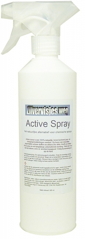 Zilvervisjes-weg Active spray -  100 % Natuurlijk - Frisse Geur - Katoen - 500 ml.