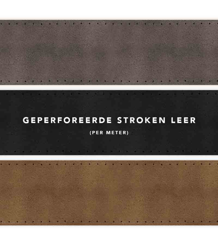Plasticiteit journalist Goodwill Geperforeerde stroken leer (bruin, grijs en zwart), per meter | home-new |  Stuurwielleer.nl