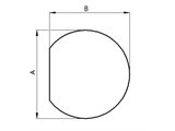 2MM Eclipsvormige staalvloerplaat 850mm x 838mm - antraciet