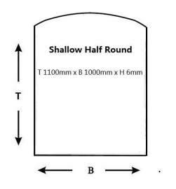 Vloerplaat Glas-helder (Toog/Boog) 1000 x 1100 mm