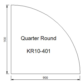 Kachelvloerplaat kwartrond 900 x 900 x 6 mm