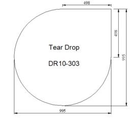 Kachelvloerplaat druppel 1000 x 1000 x 6 mm