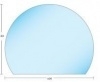 Nr 30-401  6mm Vloerplaat glas helder Eclipsvormig met facet 110 x 95cm