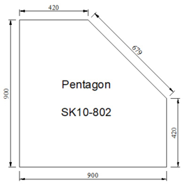 Kachelvoerplaat schuinekant 900 x 900 x 6 mm