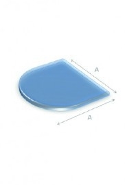 Nr 30-103  6mm Vloerplaat glas helder Halfrond met facet 85 x 110cm