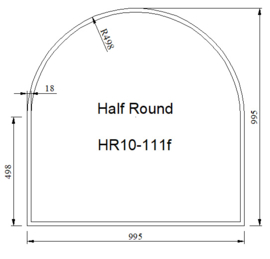 Kachelvloerplaat halfrond met facet 1000 x 1000 x 6mm