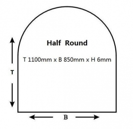 Kachelvloerplaat halfrond 850 x 1100 x 6mm