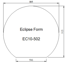 Kachelvloerplaat eclipsvormig 1000 x 917 x 6 mm