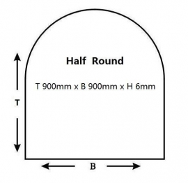 Kachelvloerplaat halfrond 900 x 900 x 6 mm