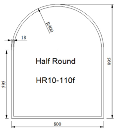 Kachelvloerplaat halfrond met facet 800 x 1000 x 6