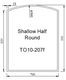 Kachelvloerplaat toog/boog met facet 700 x 900 x 6 (Nieuw)