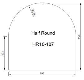 Kachelvloerplaat halfrond 1000 x 1000 x 6 mm