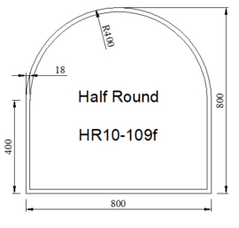 Kachelvloerplaat halfrond met facet 800 x 800 x 6