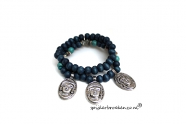 Armband Buddha blauw