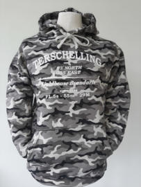 Camouflage Sweater Grijs met Witte tekst