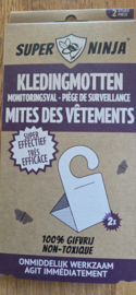 Super Ninja - 2 Ecologische  Kledingmottenvallen - 100% Gifvrij - Super Effectief
