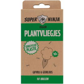 Super Ninja Tegen plantvliegjes voor kamerplanten 10 stuks Vliegenval.