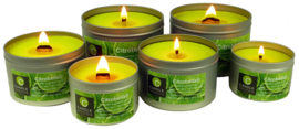 Citrobella® Grote citronella kaars in blik met vensterdeksel en houtlont 320 g