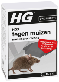 HG X lokbox tegen muizen & navulling 2 stuks.