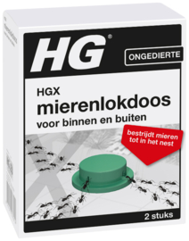 HG X - Mierenlokdoos - Binnen - Buiten - Effectief Tegen Mieren - 2 stuks