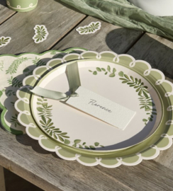 Naamkaartje - Wit kaartje met Sage Groen satijnen lint - Sage Wedding