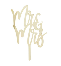 Taarttopper - Mr & Mrs - Goud - Acryl