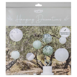 Set van 8 lampionnen - Ginger Ray - Sage Green wedding