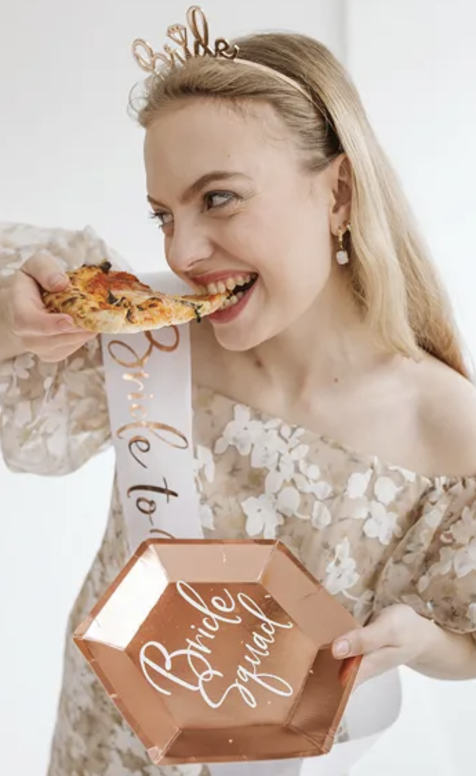 Bordjes - Rosé-goud - Bride Squad (6st)