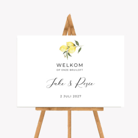 Welkomstbord - Citroen - Welkom op onze bruiloft