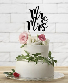 Taarttopper - Mr & Mrs - Zwart
