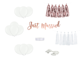 Autodecoratie Just Married Rosé-Goud DIY-pakket