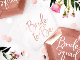 Servetten Bride to be - roségoud (20st)