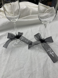 Naamkaartje - Organza lint met naam