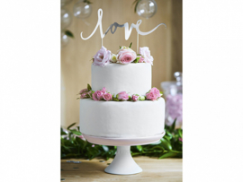 Love - Caketopper - Zilver