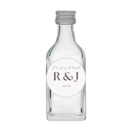 Gepersonaliseerd bedankflesje - Proost op de liefde - Minimalistisch- 24 st