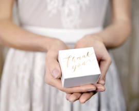Bedankdoosjes - Thank you - Vierkant - goud (10 st)
