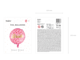 Folie Ballon Bride - Kleurrijke  roze panterprint  - Partydeco