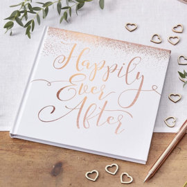 Gastenboek - Happily ever after - Rosé goud 