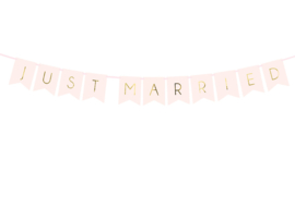 Just Married slinger Roze met gouden letters (p.d)