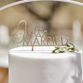 Houten Just Married Taarttopper - Ginger Ray - Sage Wedding